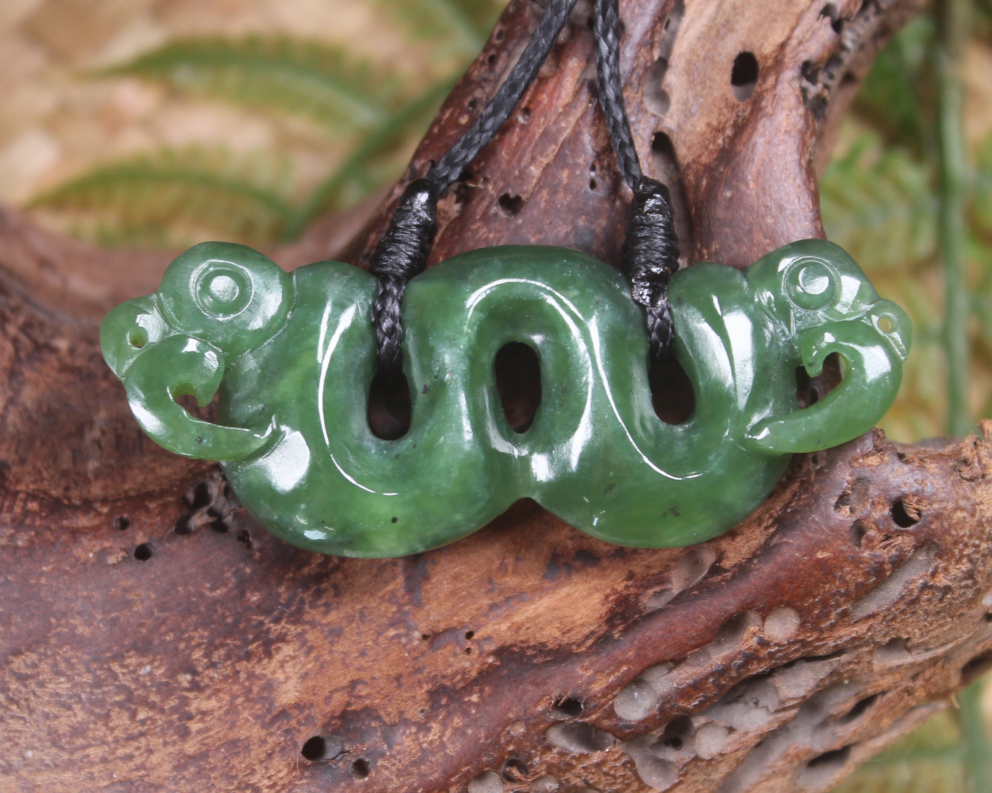 Pekapeka Pendant carved from Hapopo Pounamu - NZ Greenstone