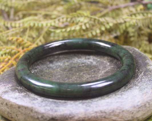 Bangle carved from Rimu Pounamu - NZ Greenstone