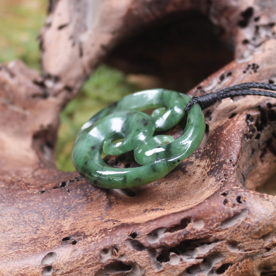 Koru carved from Hapopo Pounamu - NZ Greenstone