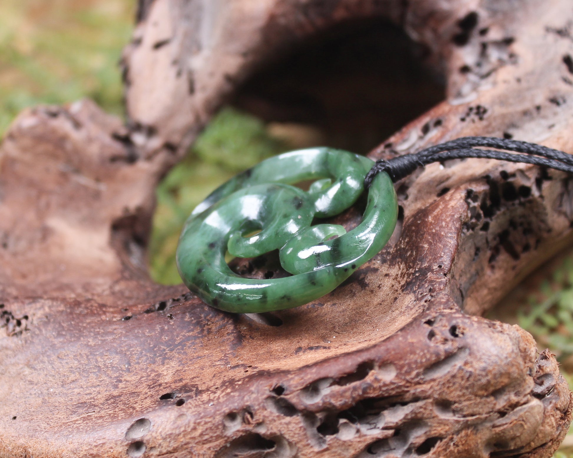 Koru carved from Hapopo Pounamu - NZ Greenstone