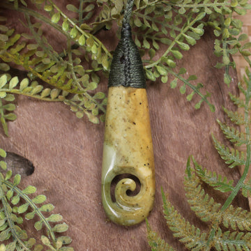 Raukaraka Pounamu Roimata with Koru Pendant - NZ Greenstone