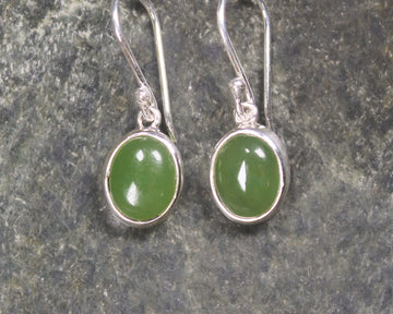 Roimata or Teardrop earrings carved from Hapopo Pounamu - NZ Greenstone