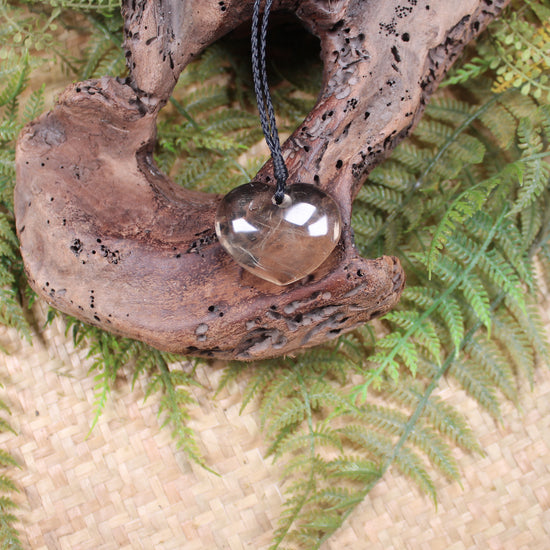 Heart carved from Smokey Quartz