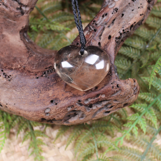 Heart carved from Smokey Quartz