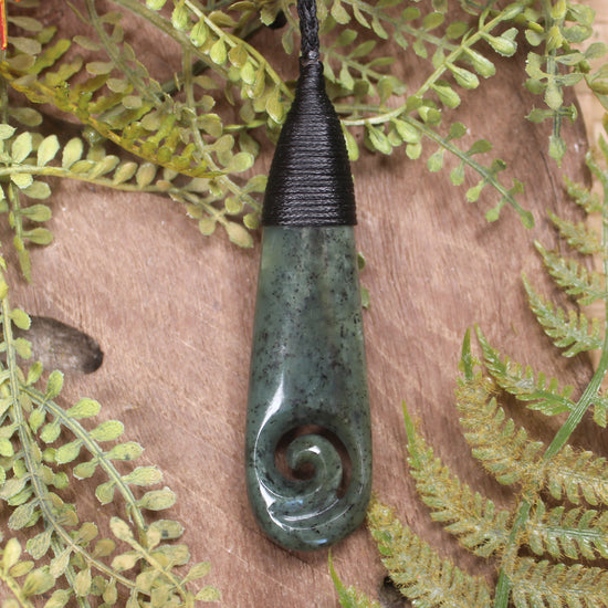 Roimata with Koru Pounamu Pendant - NZ Greenstone