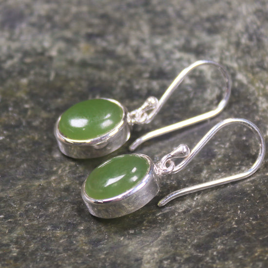 Roimata or Teardrop earrings carved from Hapopo Pounamu - NZ Greenstone