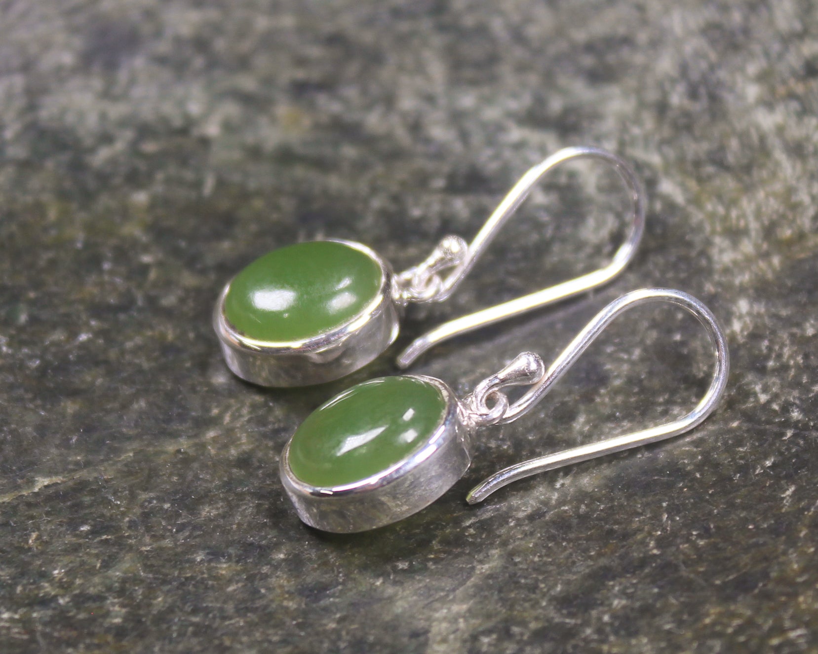 Roimata or Teardrop earrings carved from Hapopo Pounamu - NZ Greenstone