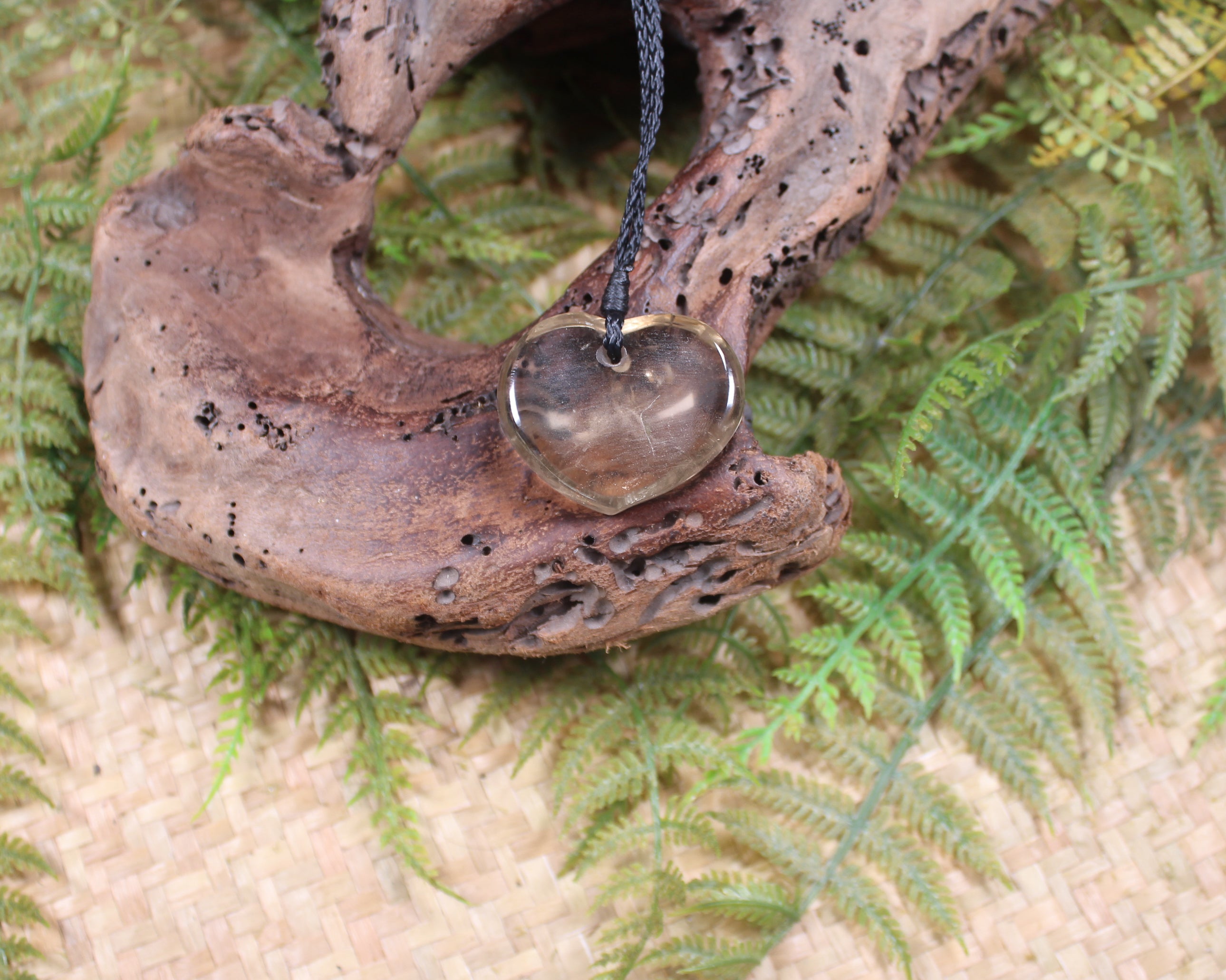 Heart carved from Smokey Quartz