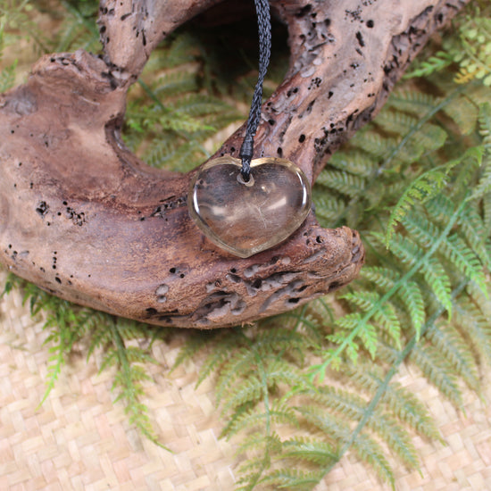 Heart carved from Smokey Quartz