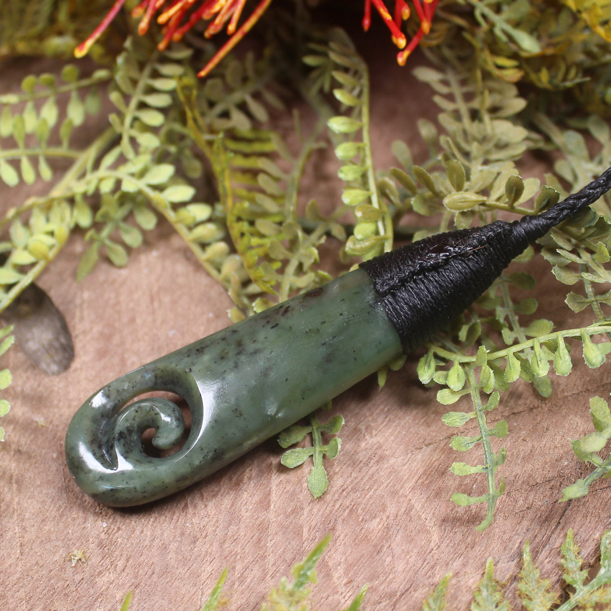 Roimata with Koru Pounamu Pendant - NZ Greenstone