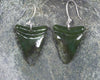 Shark Tooth Earrings carved from Rimu Pounamu - NZ Greenstone