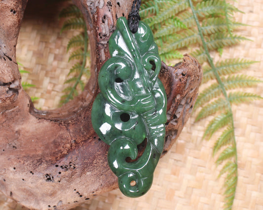 Manaia carved from Hapopo Pounamu - NZ Greenstone