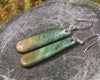 Roimata or Teardrop earrings carved from Flower Jade Pounamu - NZ Greenstone