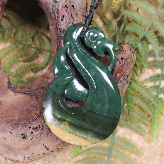 Manaia carved from Kawakawa Pounamu - NZ Greenstone