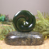 Koru sculpture carved from Kawakawa Pounamu - NZ Greenstone