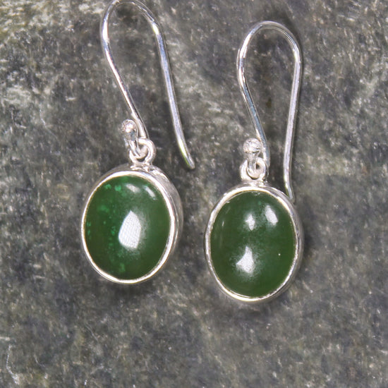Roimata or Teardrop earrings carved from Kawakawa Pounamu - NZ Greenstone