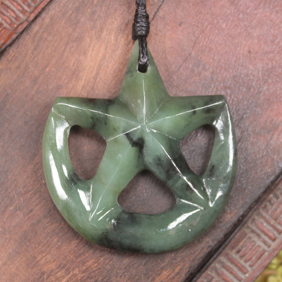 Whetumarama or Ratana Star Symbol carved from Hapopo Pounamu - New Zealand Greenstone