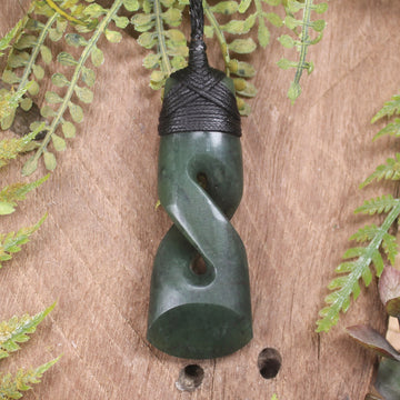 Hapopo Pounamu Toki twist pendant - NZ Greenstone