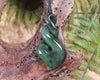 Twist or Pikorua carved from Hapopo Pounamu - NZ Greenstone