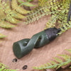 Hapopo Pounamu Toki twist pendant - NZ Greenstone
