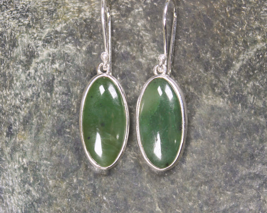 Roimata or Teardrop earrings carved from Hapopo Pounamu - NZ Greenstone