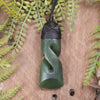 Hapopo Pounamu Toki twist pendant - NZ Greenstone