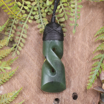 Hapopo Pounamu Toki twist pendant - NZ Greenstone