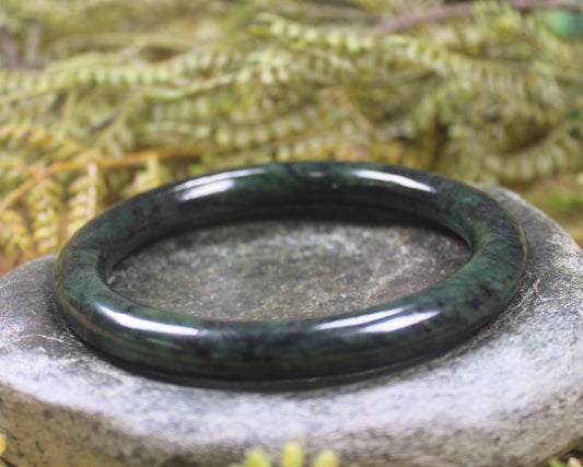 Bangle carved from Rimu Pounamu - NZ Greenstone