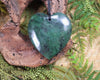 Heart carved from Hapopo Pounamu - NZ Greenstone