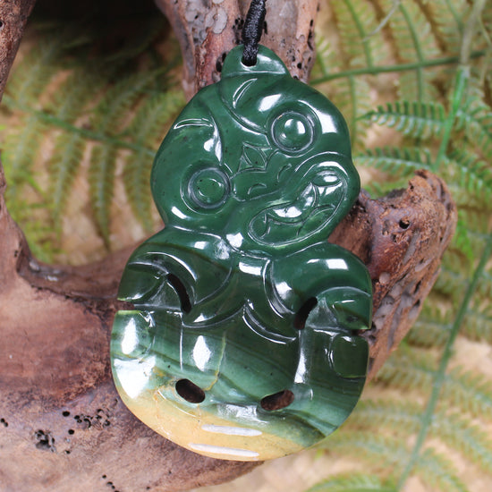 Hei Tiki carved from Kawakawa Pounamu - NZ Greenstone