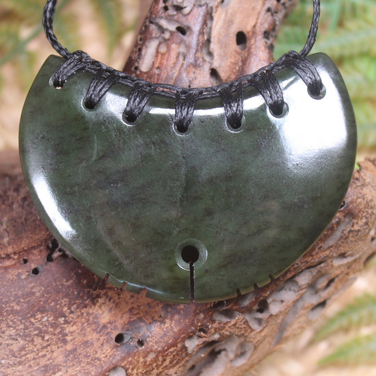 Breastplate or Shield carved from Rimu  Pounamu - NZ Greenstone