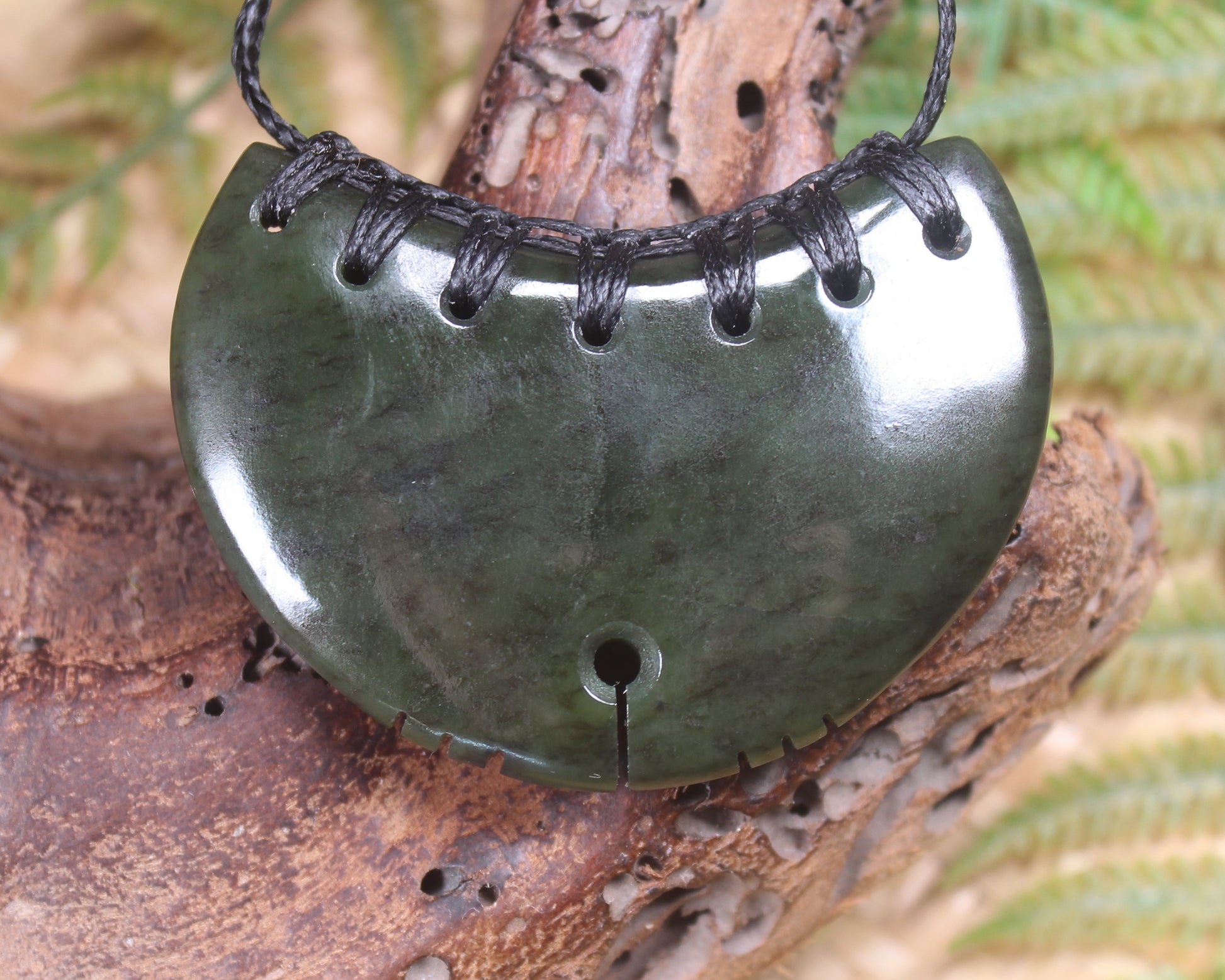 Breastplate or Shield carved from Rimu  Pounamu - NZ Greenstone
