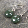 Porowhita Earrings carved from Kawakawa Pounamu - NZ Greenstone