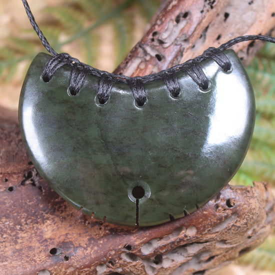 Breastplate or Shield carved from Rimu  Pounamu - NZ Greenstone