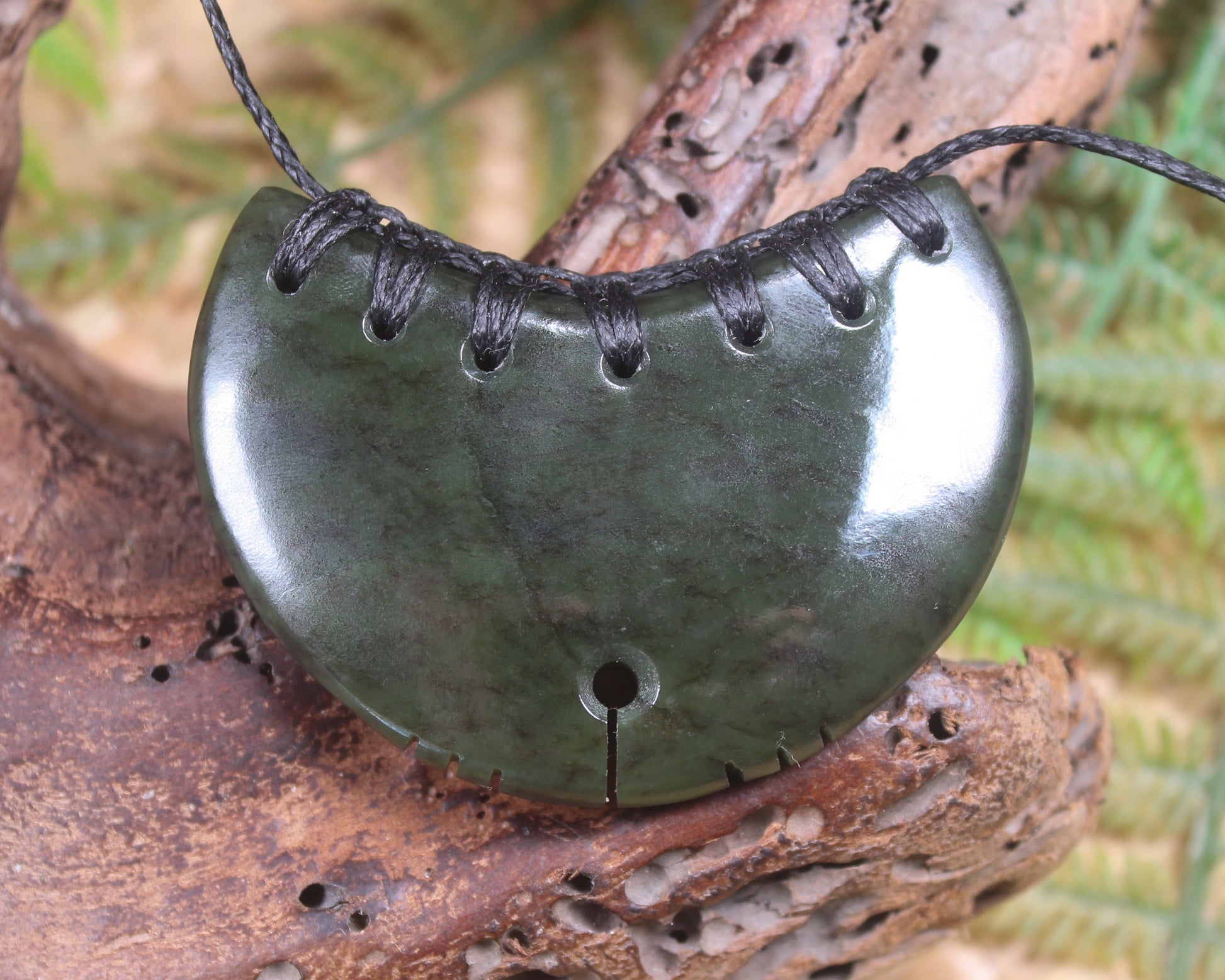 Breastplate or Shield carved from Rimu  Pounamu - NZ Greenstone