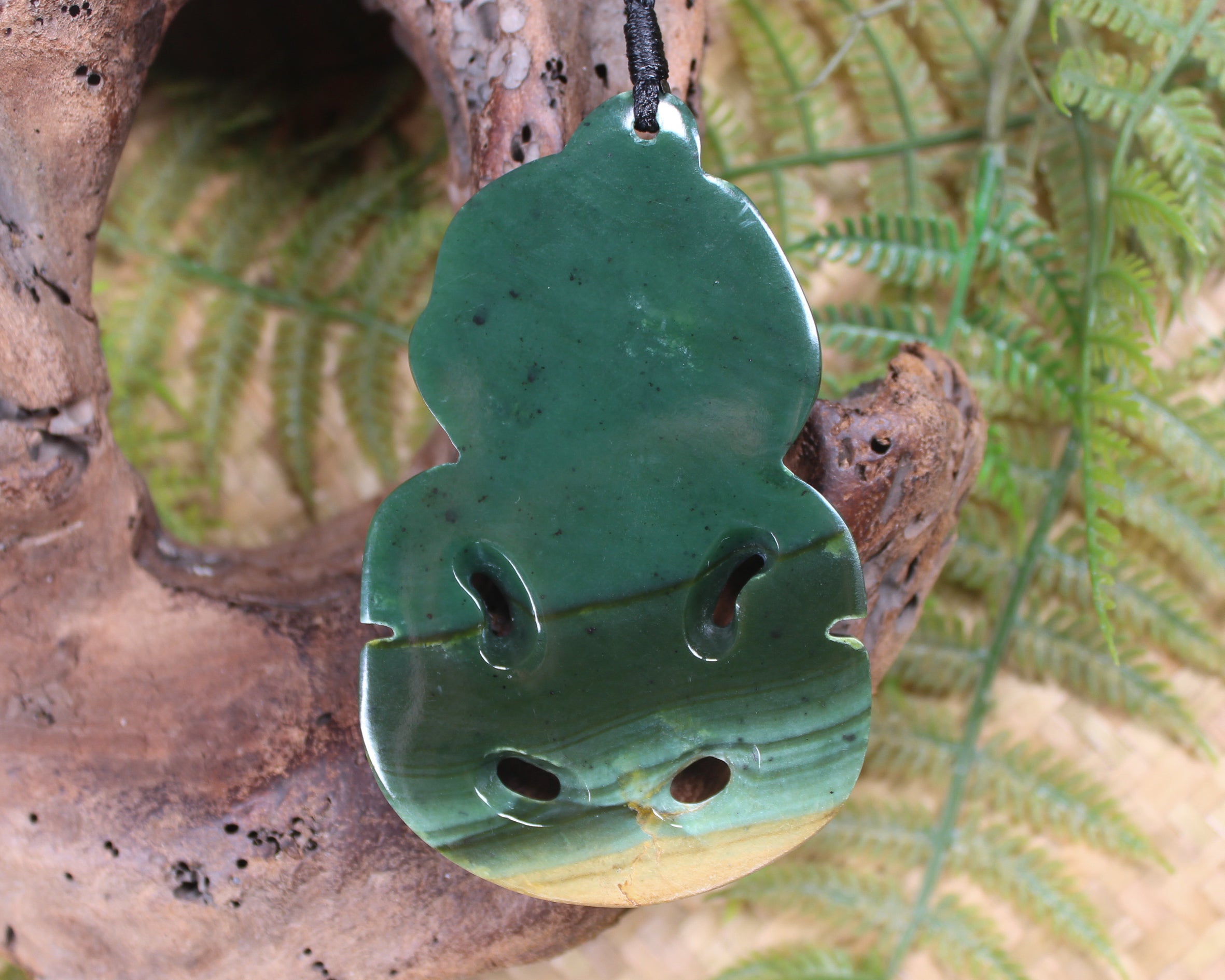 Hei Tiki carved from Kawakawa Pounamu - NZ Greenstone