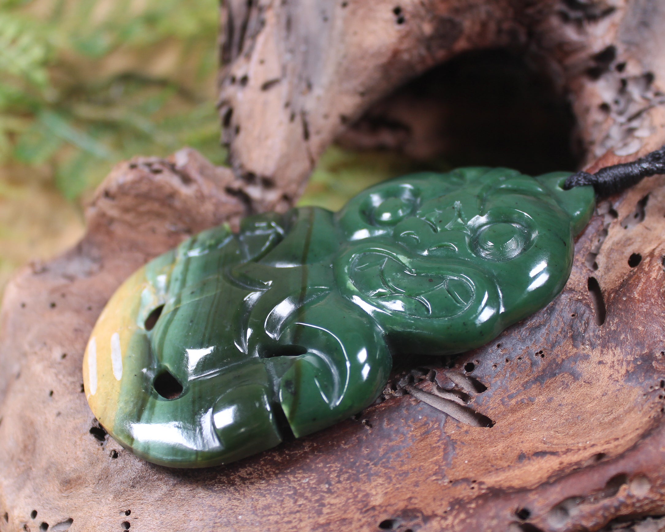 Hei Tiki carved from Kawakawa Pounamu - NZ Greenstone