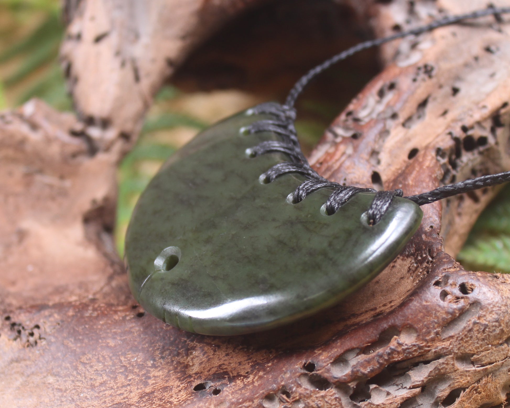 Breastplate or Shield carved from Rimu  Pounamu - NZ Greenstone