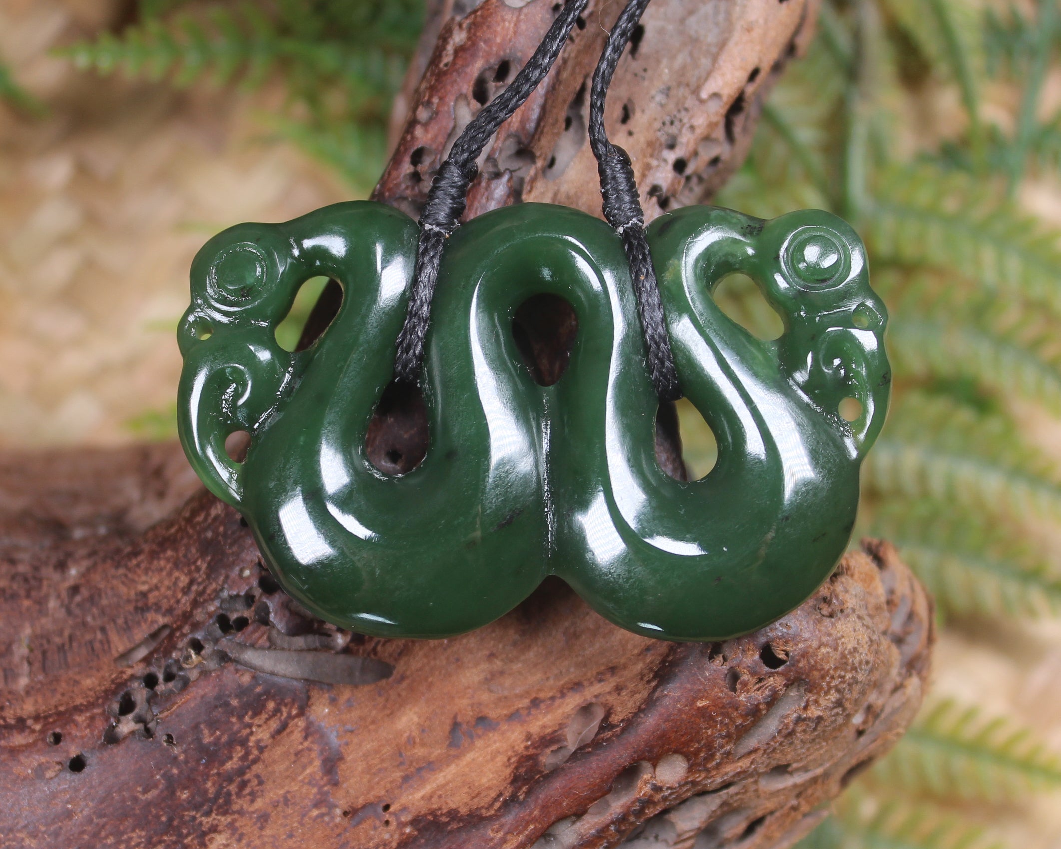 Pekapeka Pendant carved from Kawakawa Pounamu - NZ Greenstone