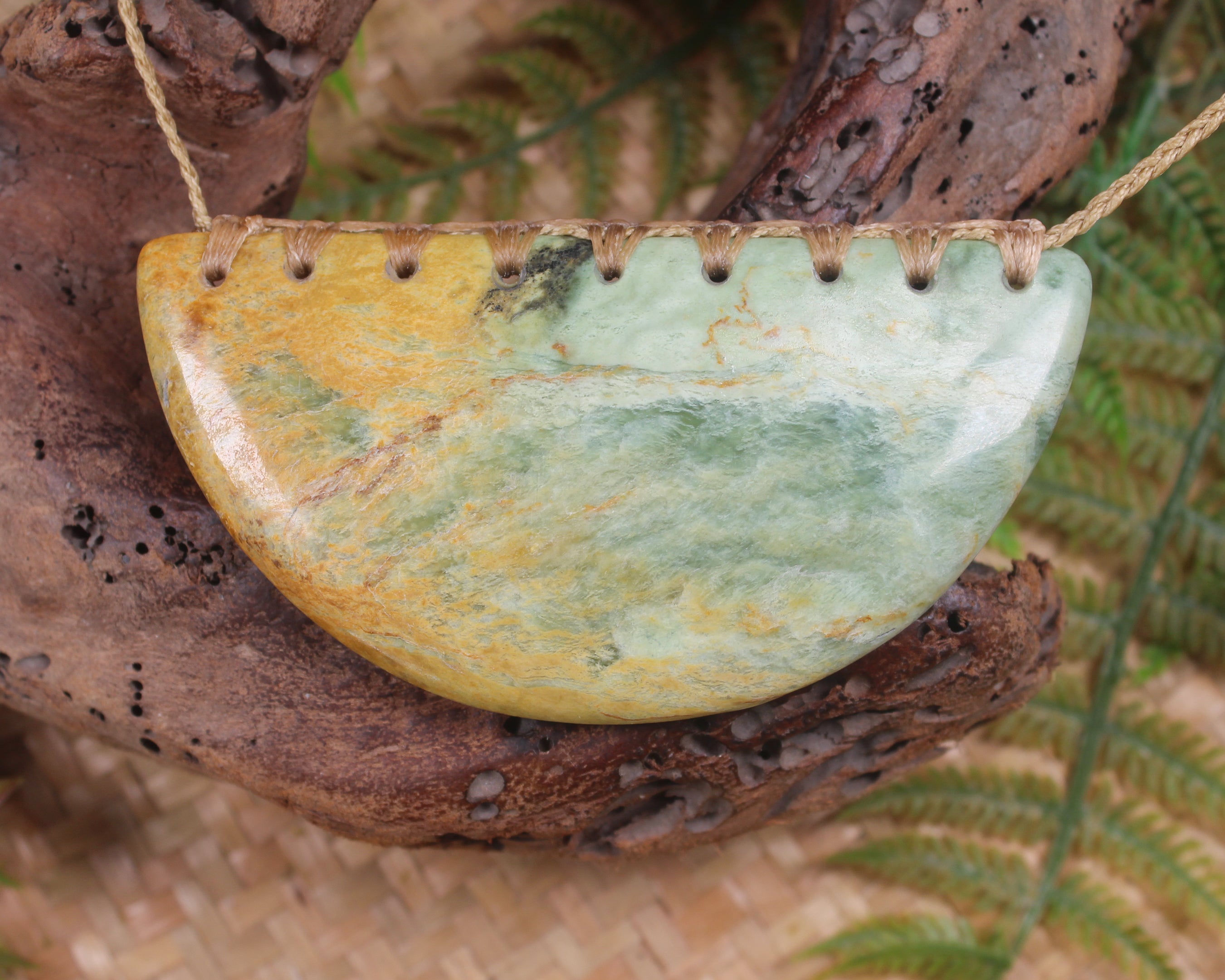 Breastplate or Shield carved from Flower Jade Pounamu - NZ Greenstone