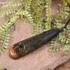 Roimata or Teardop with Koru carved from Totoweka Pounamu - NZ Greenstone