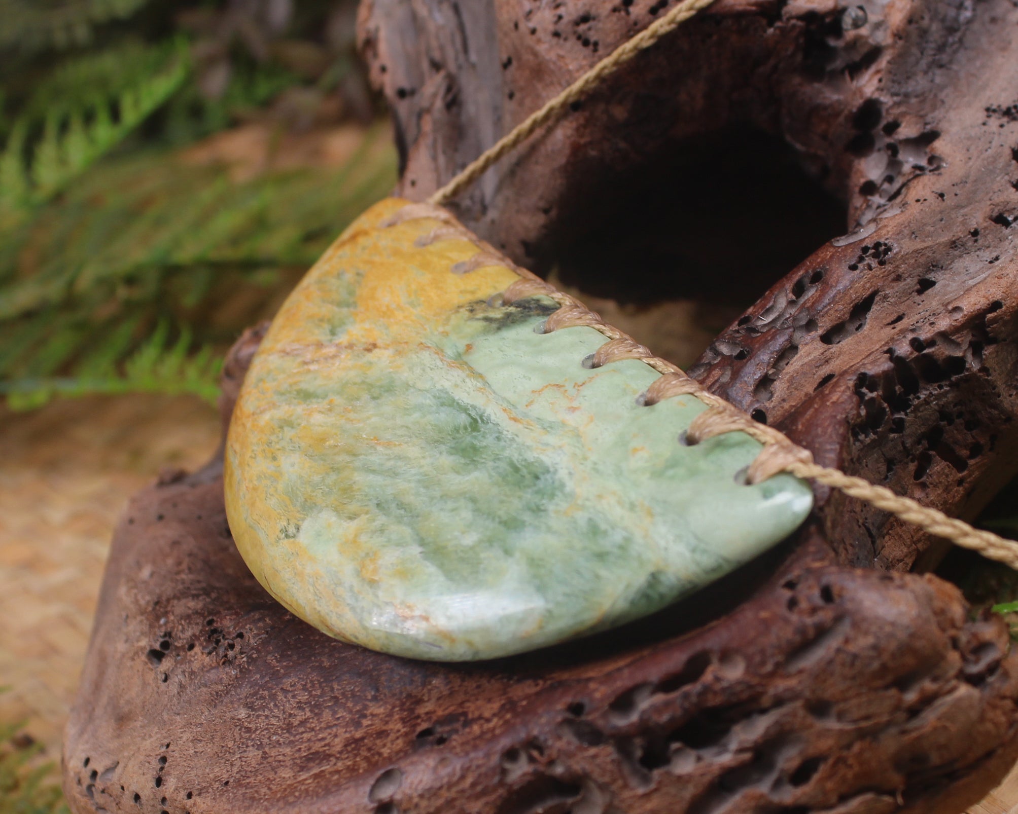 Breastplate or Shield carved from Flower Jade Pounamu - NZ Greenstone