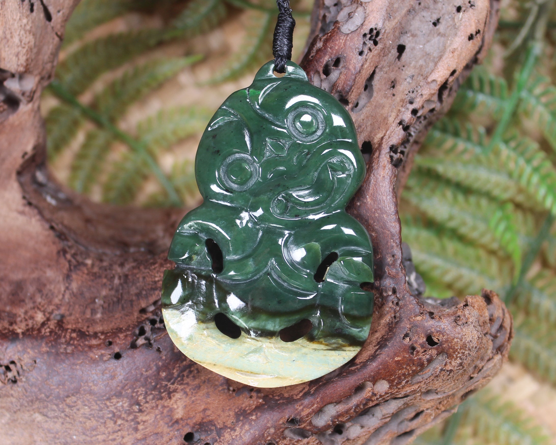 Hei Tiki carved from Kawakawa Pounamu - NZ Greenstone