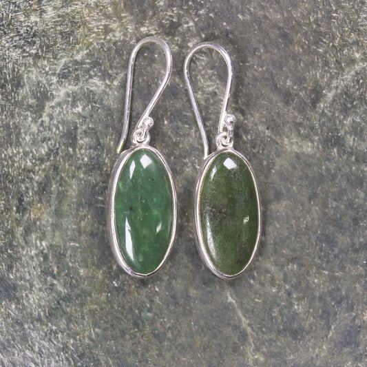 Roimata or Teardrop earrings carved from Hapopo Pounamu - NZ Greenstone