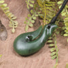 Hei Matau or Fish Hook carved from Hapopo Pounamu - NZ Greenstone