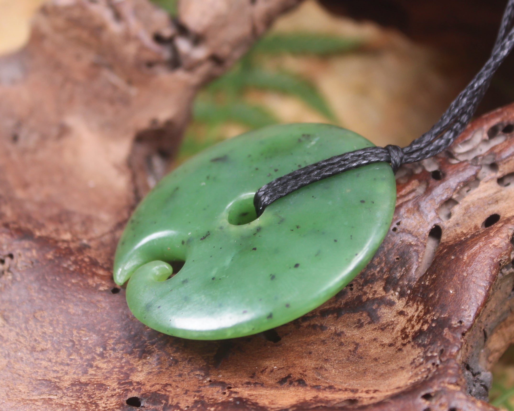 Koru carved from Hapopo Pounamu - NZ Greenstone