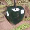 Heart carved from Kawakawa Pounamu - NZ Greenstone