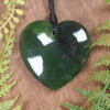Heart carved from Kawakawa Pounamu - NZ Greenstone