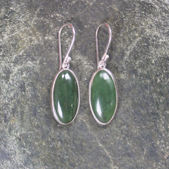 Roimata or Teardrop earrings carved from Hapopo Pounamu - NZ Greenstone