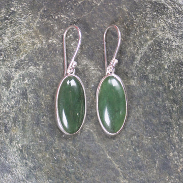 Roimata or Teardrop earrings carved from Hapopo Pounamu - NZ Greenstone